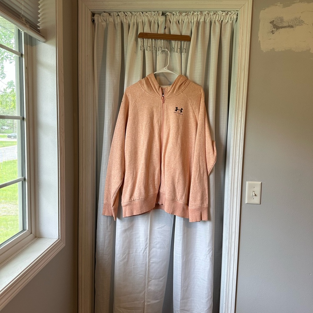 Under Armour Orange Zip-Up Sweater Casual Comfort